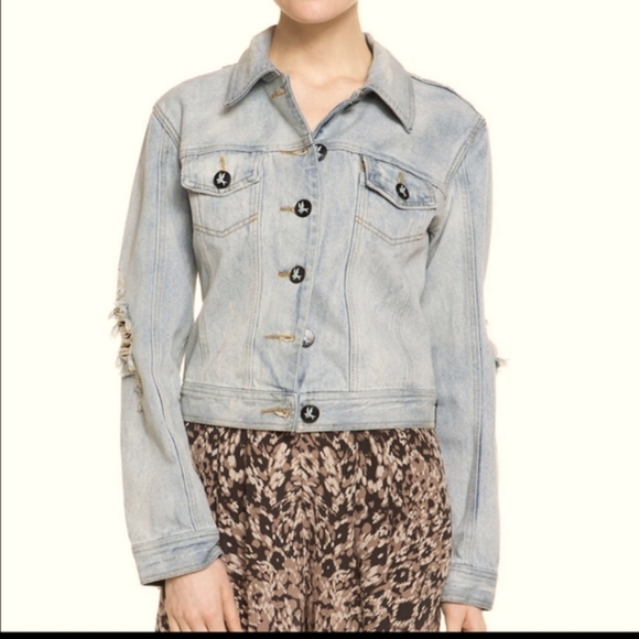 OneTeaspoon 'Rebel Hell' Distressed Denim Jacket Sz4 - Picture 5 of 16